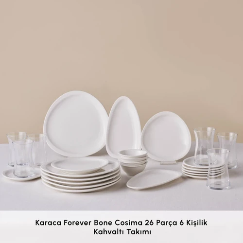 Karaca Forever Bone Cosima 26 Parça 6 Kişilik Kahvaltı Takımı