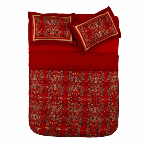 Karaca Home Dora %100 Pamuk Çift Kişilik Kumaş Saten Nevresim Takımı Kırmızı 