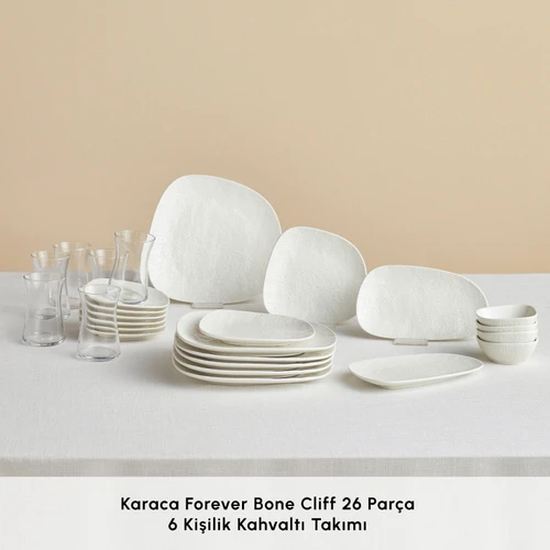 Karaca Forever Bone Cliff 26 Parça 6 Kişilik Kahvaltı Takımı