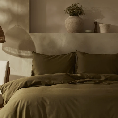 Karaca Home Pollen Keten Çift Kişilik Nevresim Takımı Haki 