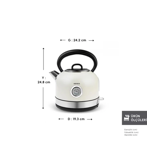 Karaca Retro 2202 Su Isıtıcısı Krem 2200W 
