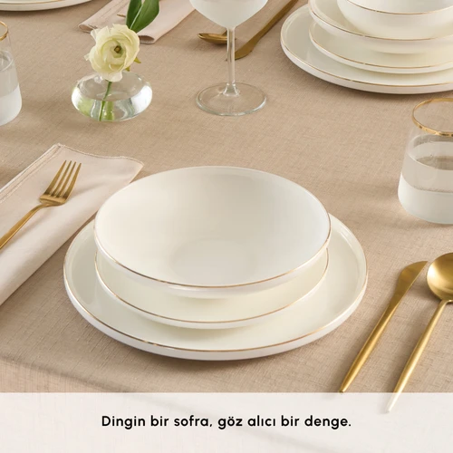Karaca Stream Bone Belinda 24 Parça 6 Kişilik Yemek Takımı