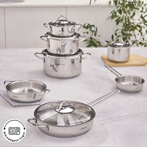 Karaca Ada İndüksiyon Tabanlı 12 Parça Çelik Tencere Seti V2