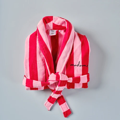 Karaca Home x 2Wins Je t'aime Madame Nakışlı Kırmızı-Pembe Bornoz S/M