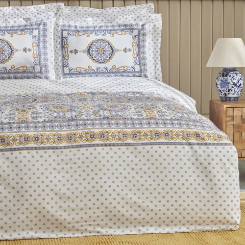 Karaca Home Aprika %100 Pamuk Çift Kişilik Nevresim Takımı Mavi
