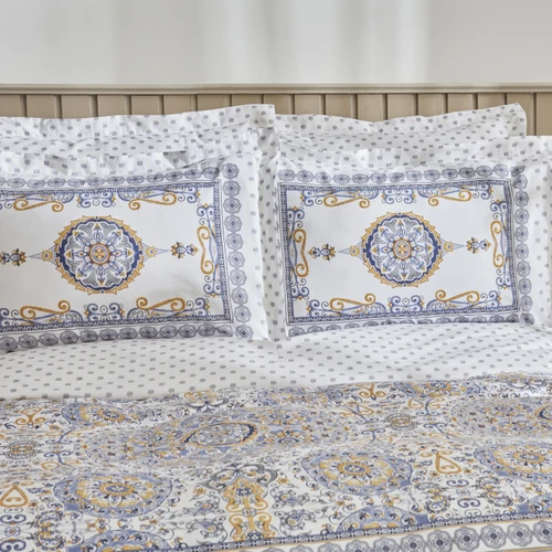 Karaca Home Aprika %100 Pamuk Çift Kişilik Nevresim Takımı Mavi