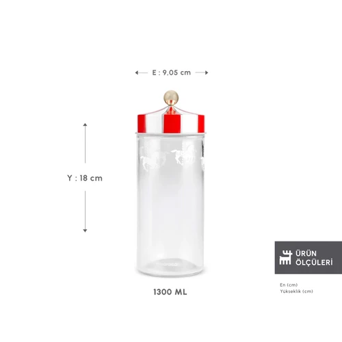 Karaca Karnaval Cam Saklama Kabı 1300 Ml 