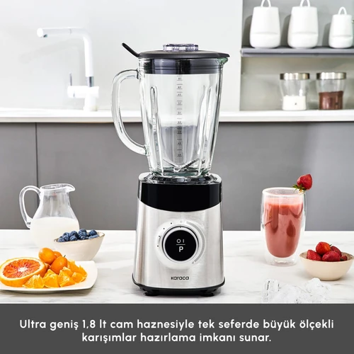 Karaca Dijital Ekran Inox Smoothie Blender Silver 1800W