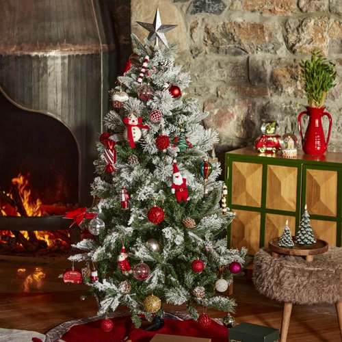 Karaca Home New Year Yılbaşı Karlı ve Kozalaklı Yılbaşı Çam Ağacı 150 Cm