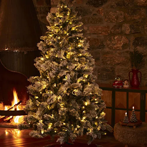 Karaca Home New Year Yılbaşı Işıklı Karlı Yılbaşı Çam Ağacı 210 Cm