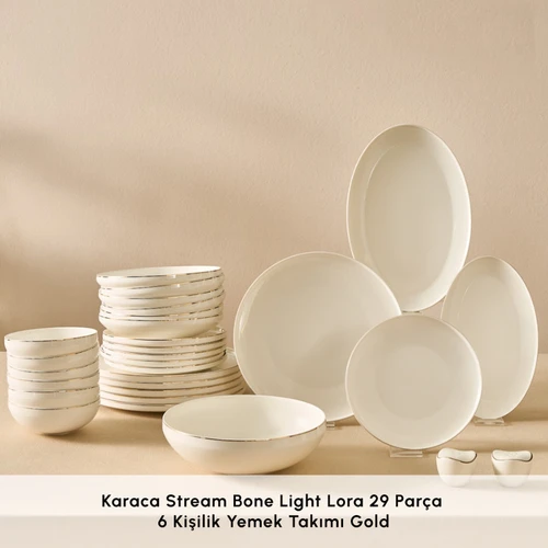 Karaca Stream Bone Light Lora 29 Parça 6 Kişilik Yemek Takımı Gold