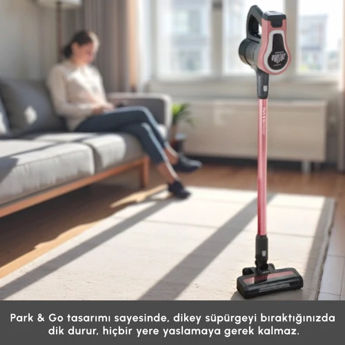Karaca Vantuz Power Up Dikey Süpürge Rosegold