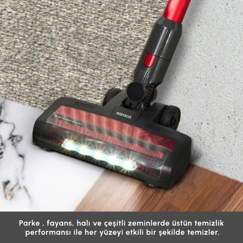 Karaca Vantuz Power Up Dikey Süpürge Imperial Red