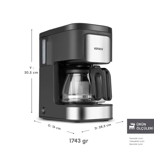 Karaca Just Coffee Aroma 2 in 1 Filtre Kahve ve Çay Demleme Makinesi Inox