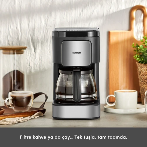 Karaca Just Coffee Aroma 2 in 1 Filtre Kahve ve Çay Demleme Makinesi Inox