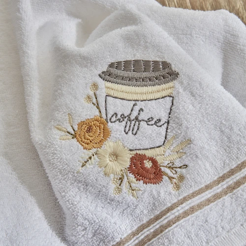 Karaca Home Coffee %100 Pamuk 2 Parça  Mutfak Havlusu Bej 40x60 Cm 