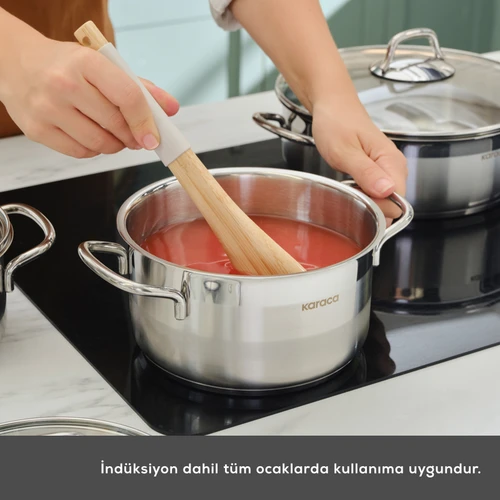 Karaca Belen İndüksiyon Tabanlı 8 Parça Çelik Tencere Seti