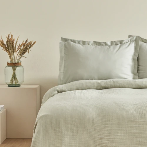 Karaca Home Minel Çift Kişilik Pike Yatak Örtüsü Seti Adaçayı