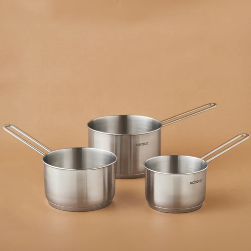 Karaca Fiorino İndüksiyon Tabanlı Çelik 3 Parça Mini Sütlük/Sosluk Set
