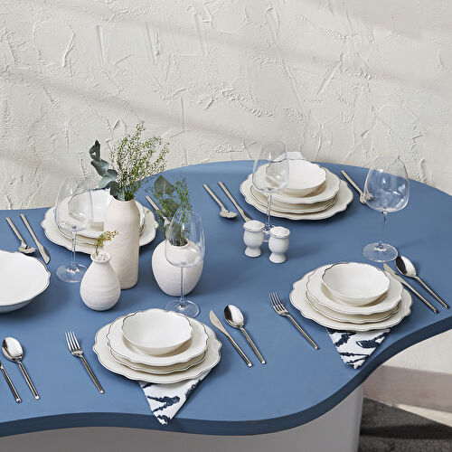 Karaca Elegance Bone Prosper 53 Parça 12 Kişilik Yemek Takımı Platin Karaca Elegance Bone Prosper 53 Parça 12 Kişilik Yemek Takımı Platin