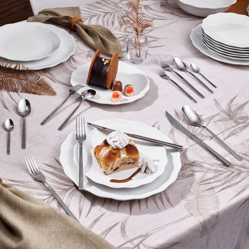 Karaca Elegance All Aurora Platin 12 Kişilik 72 Parça Çatal Kaşık Bıçak Takımı Kutulu