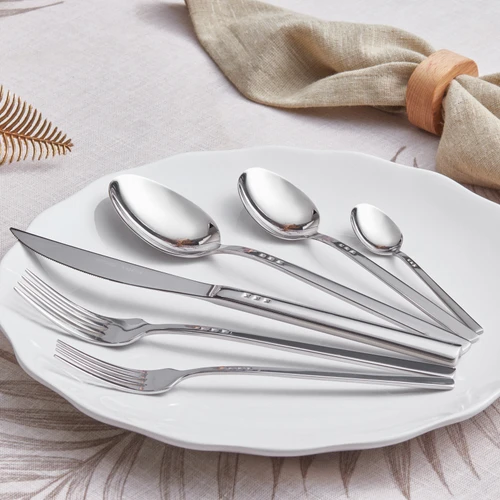 Karaca Elegance All Aurora Platin 12 Kişilik 72 Parça Çatal Kaşık Bıçak Takımı Kutulu
