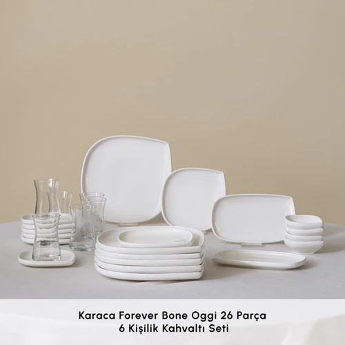 Karaca Forever Bone Oggi 26 Parça 6 Kişilik Kahvaltı Takımı