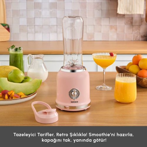 Karaca Retro Personal Kişisel Smoothie Blender Pink