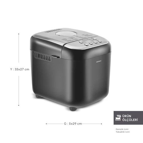Karaca Bake Compact 19 in 1 Çok Fonksiyonlu Reçel, Yoğurt, Hamur Yoğurma ve Ekmek Yapma Makinesi Inox
