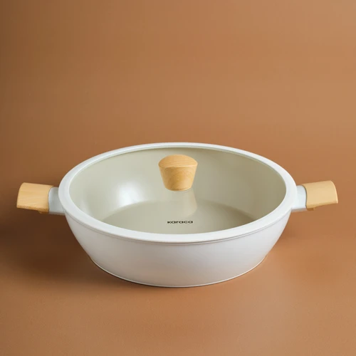 Karaca Swiss Crystal Almond Cream İndüksiyon Tabanlı Pilav/Karnıyarık Tencere 30 Cm