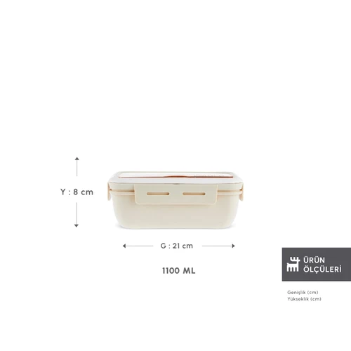 Karaca Fusca Çatal Kaşıklı Lunch Box Krem