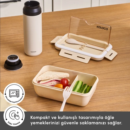 Karaca Fusca Çatal Kaşıklı Lunch Box Krem
