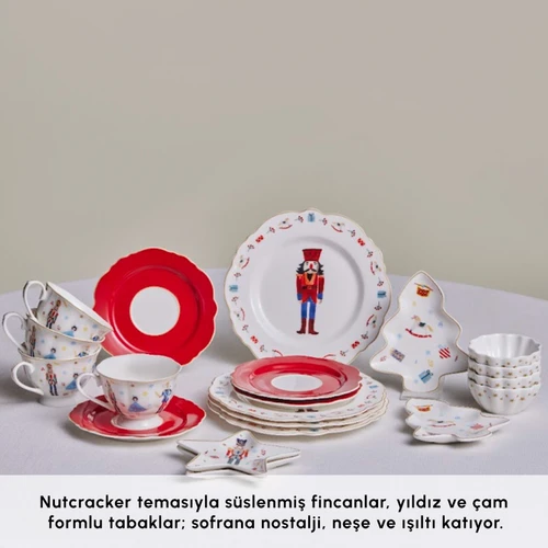 Karaca New Year Yılbaşı Nutcracker 20 Parça 4 Kişilik Kahvaltı Takımı