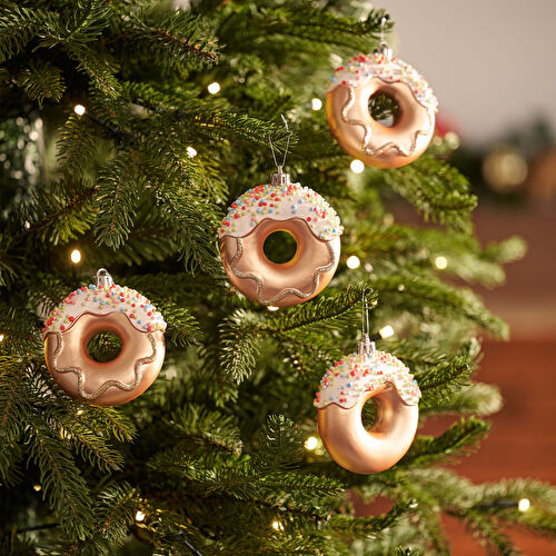 Karaca New Year Yılbaşı 2'li Set Donut Ağaç Süsü Pembe 8.5 cm