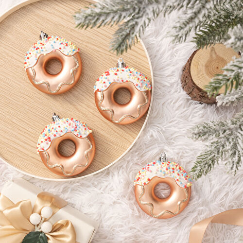 Karaca New Year Yılbaşı 2'li Set Donut Ağaç Süsü Pembe 8.5 cm