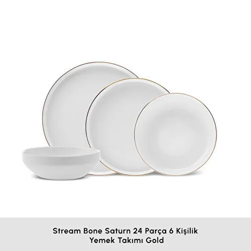 Karaca Stream Bone Saturn 24 Parça 6 Kişilik Yemek Takımı Gold 