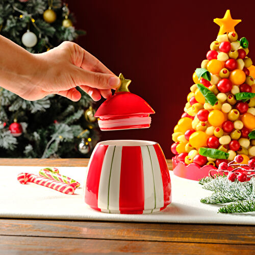 Karaca New Year Yılbaşı Candy Stripe Saklama Kabı 14 Cm Karaca New Year Yılbaşı Candy Stripe Saklama Kabı 14 Cm