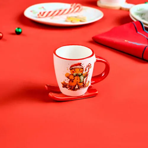Karaca New Year Yılbaşı Sevimli Kurabiye Adam Kahve Fincanı 80 Ml