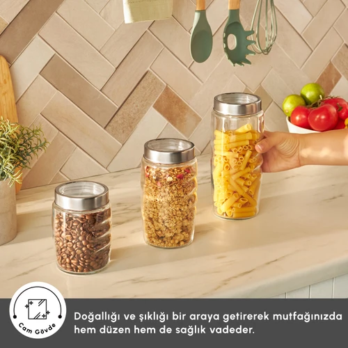 Karaca Sunset 3'lü Cam Saklama Kabı Şeffaf