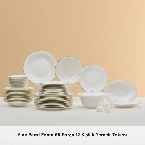 Karaca Fine Pearl Fame 55 Parça 12 Kişilik Yemek Takımı Gold 
