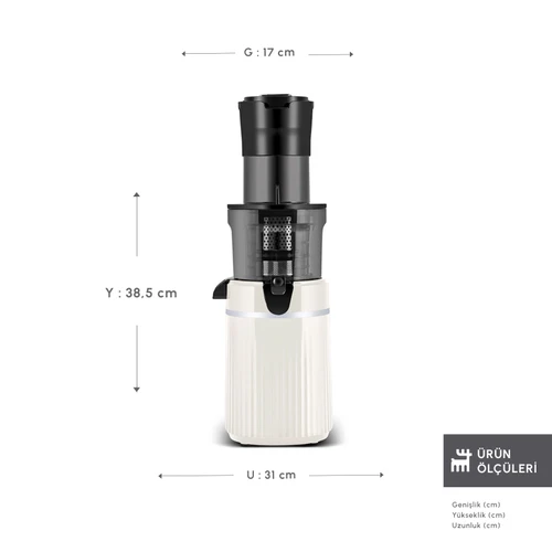 Karaca Fresh Press Slow Juicer Yavaş Sıkım Katı Meyve Sıkacağı Cream