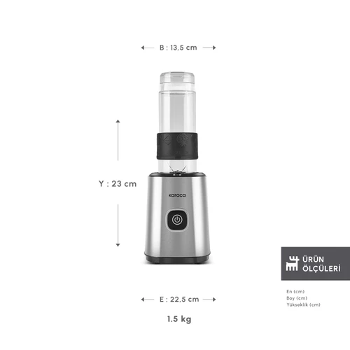 Karaca Smoothie On The Go Personal Kişisel Smoothie Blender Inox