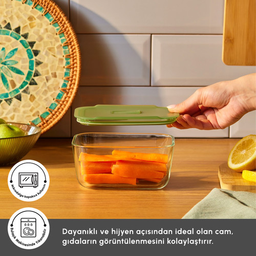 Karaca Green Dikdörtgen Saklama Kabı 800 ml