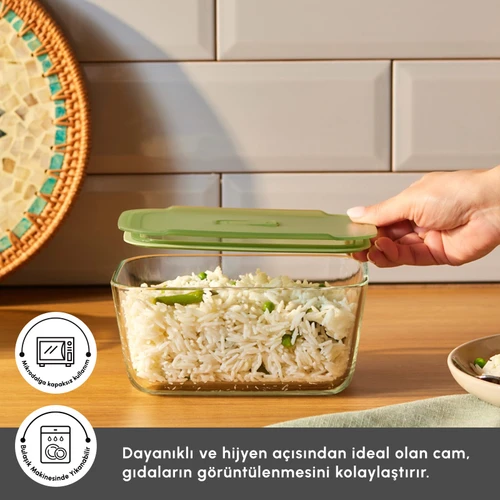 Karaca Green Dikdörtgen Saklama Kabı 1400 ml