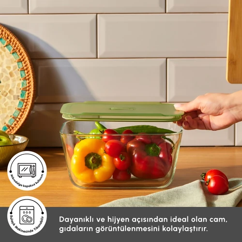 Karaca Green Dikdörtgen Saklama Kabı 2700 ml