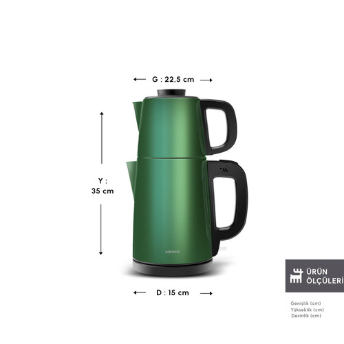 Karaca Tea Break 2 in 1 Çelik Çay Makinesi Emerald Green
