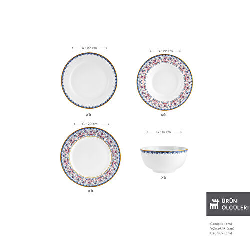 Karaca Forever Bone Melen 24 Parça 6 Kişilik Yemek Takımı