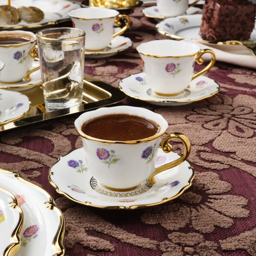 Karaca Royal Bone Diana 6 Kişilik Kahve Fincan Takımı 90 Ml