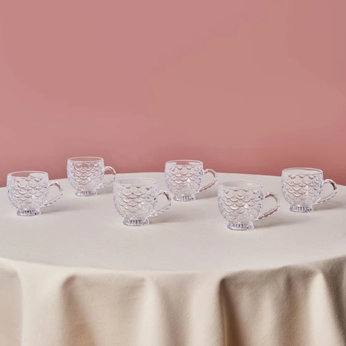 Karaca Beril 6 Kişilik Cam Çay Fincan Takımı180 Ml