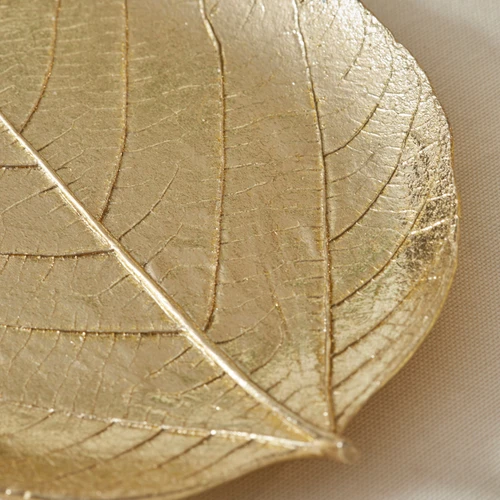 karaca Leaf Dekoratif Tabak Gold 24x18x2,5 cm
